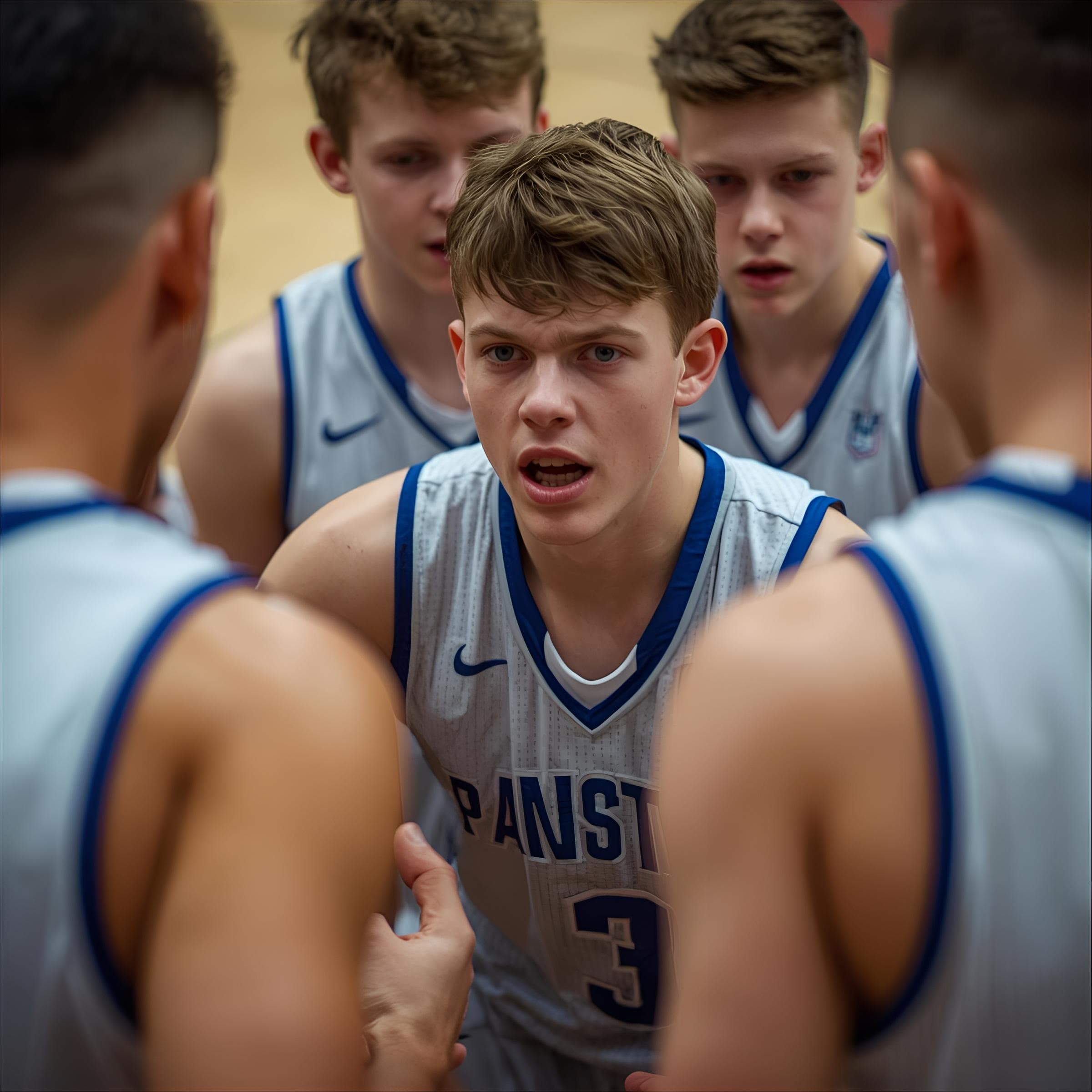Teen basketball player showing determination