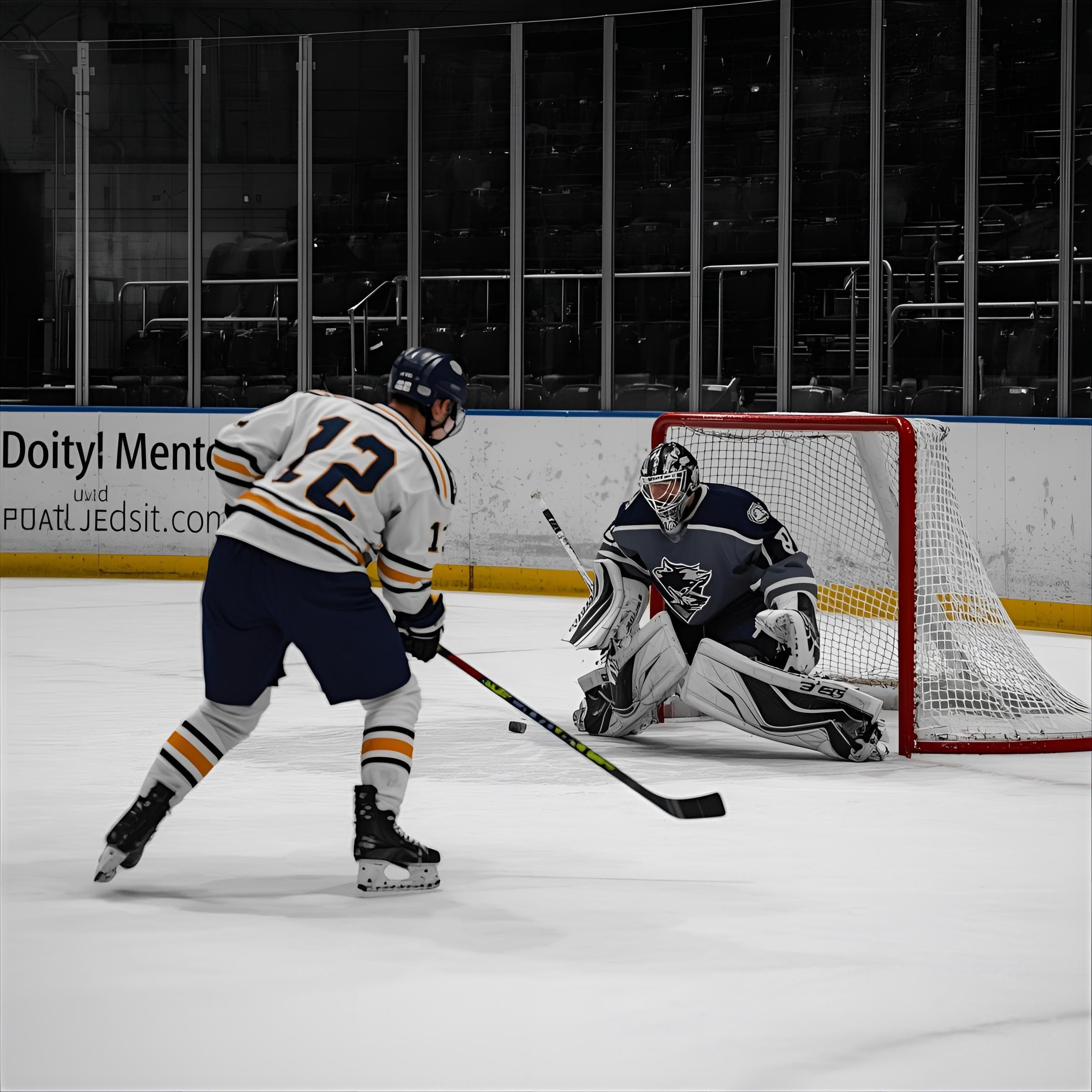 Hockey player on breakaway