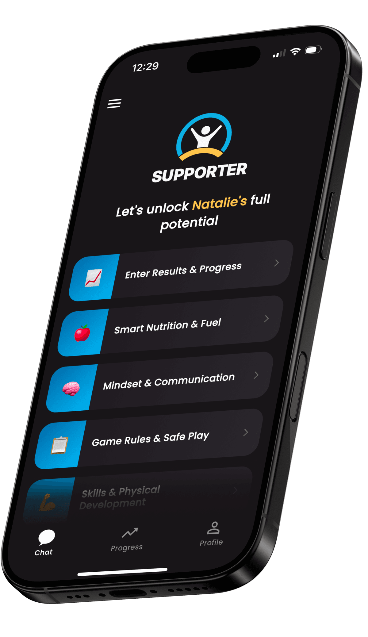 Supporter App Mockup